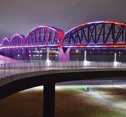 Lighting The Way Across The Big Four Bridge 