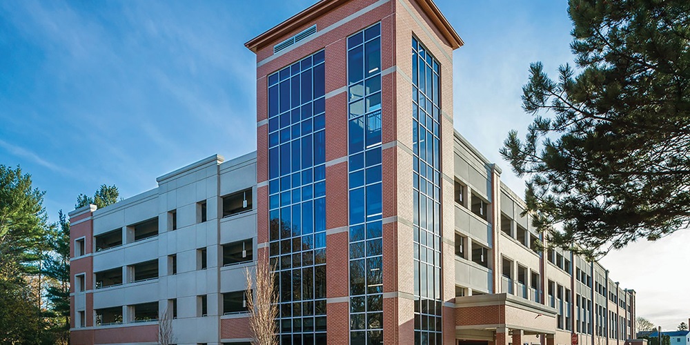 Salem State (Mass.) North Campus Transportation Center was the first newly constructed garage to earn Parksmart Bronze. Photo credit: Massachusetts State College Building Authority