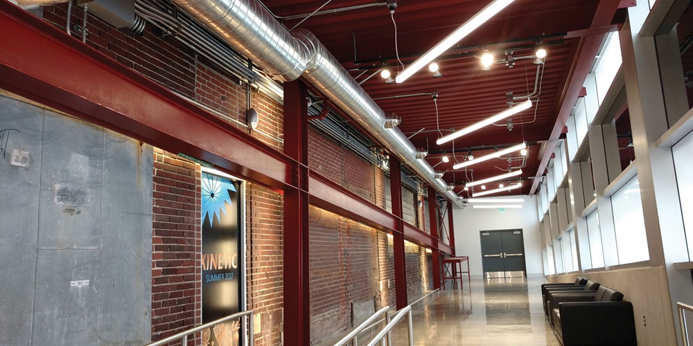 Miller Electric. The atrium of the Kaneko Gallery.