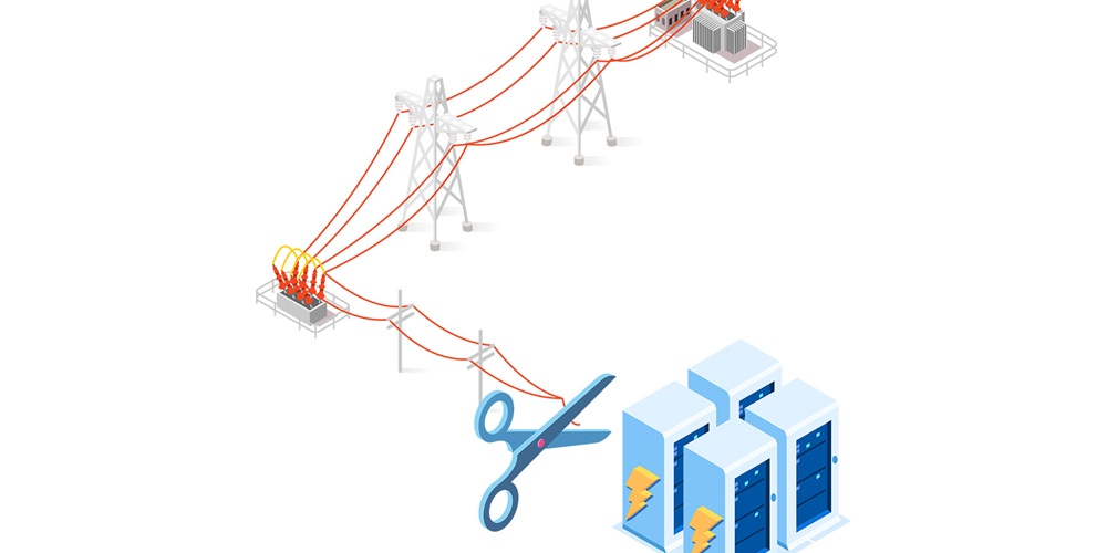shutterstock / AURIELAKI. Data center, fuel cells, and microgrid.