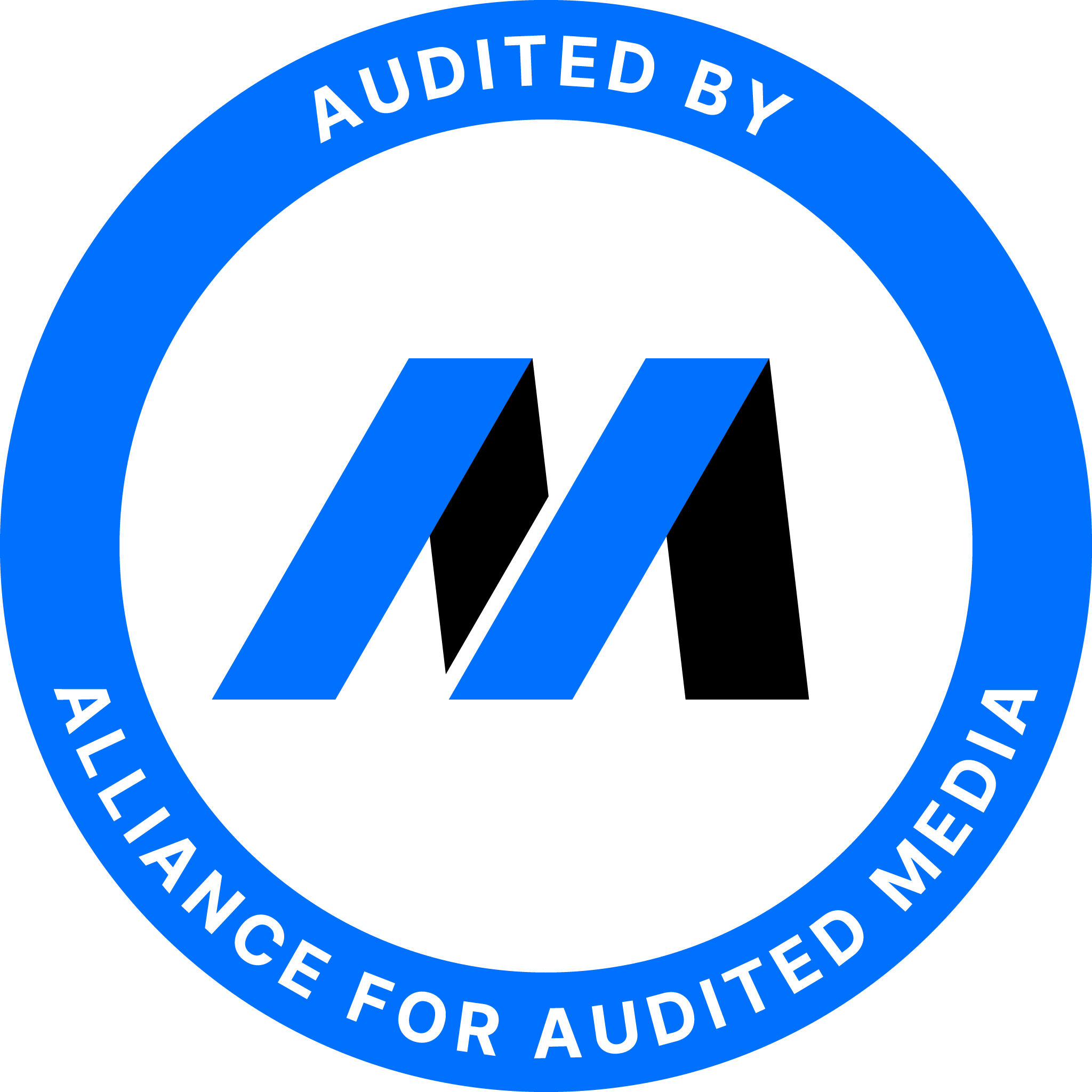 Blue and black seal that reads Audited by Alliance for Audited Media