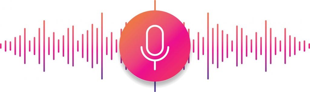 Illustration of a microphone symbol over multicolor sound waves. Image by stock.adobe.com / Naufal.
