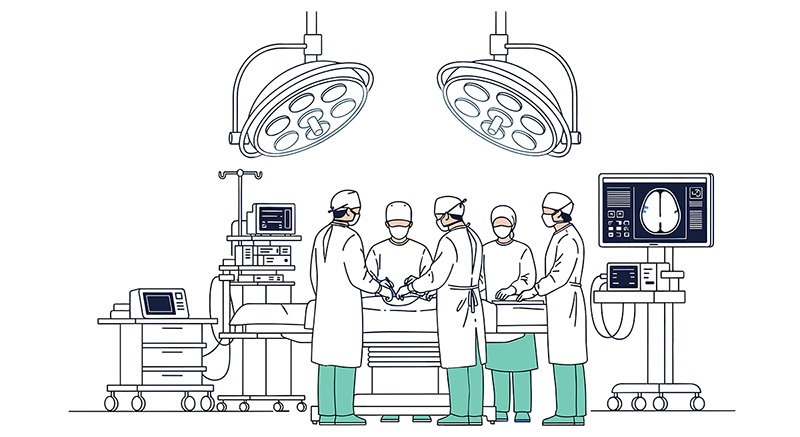 people working in a hospital