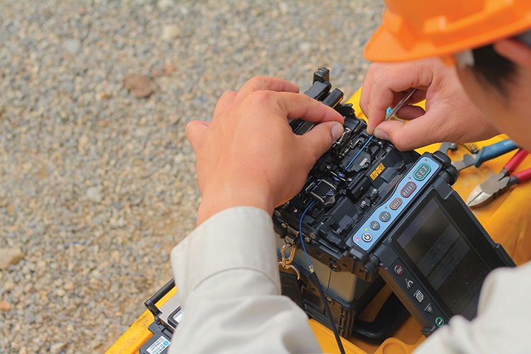 technician working on meter