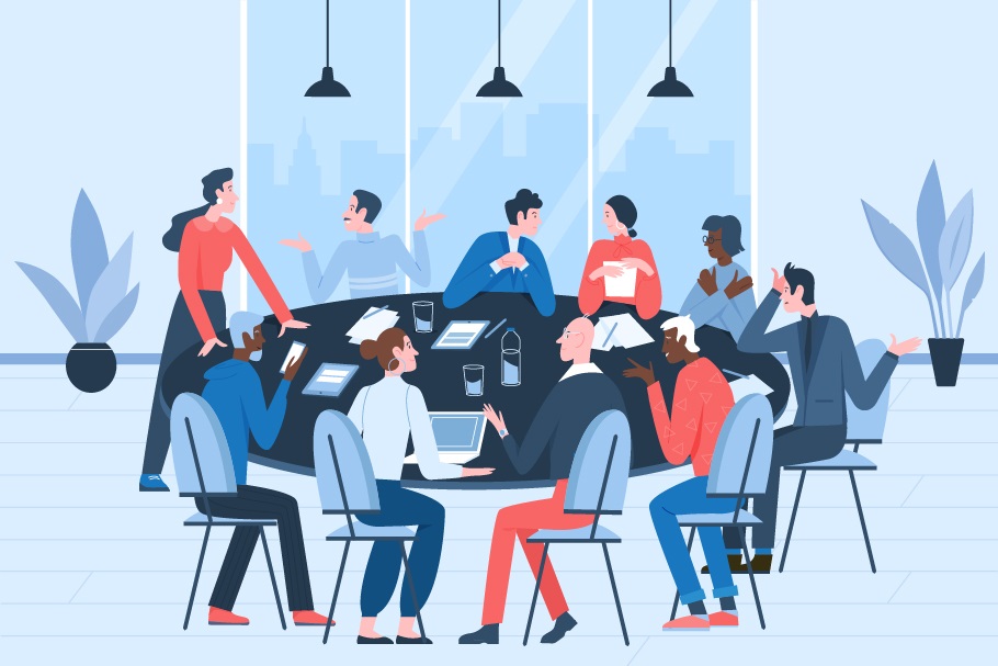 working together