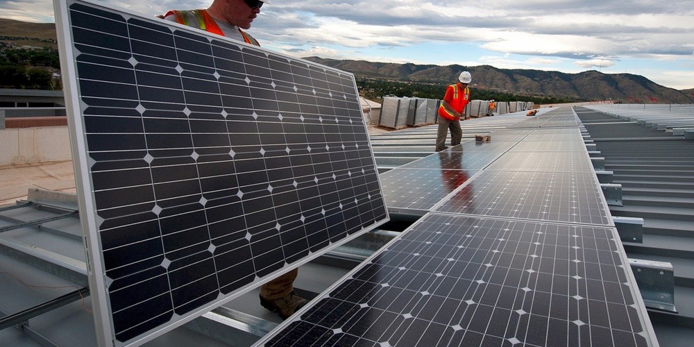 people placing solar