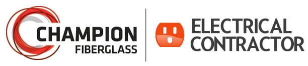 Champion Fiberglass and ELECTRICAL CONTRACTOR logo banner