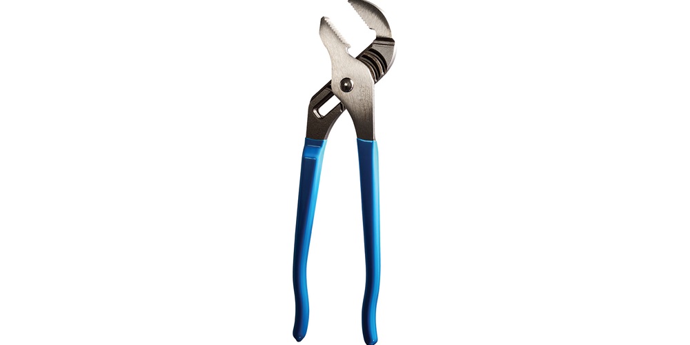 Blue and gray Channellock tongue and groove pliers. Image by Channellock.