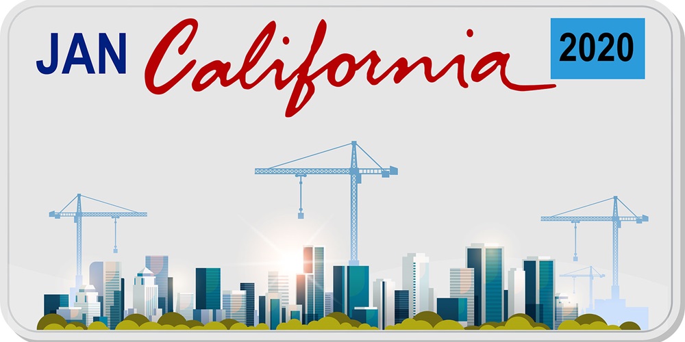 A California License Plate Listed for Jan 2020