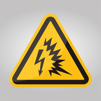 A warning sign indicating arc flash hazard