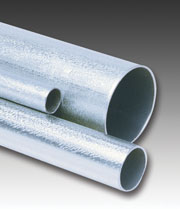 Three sizes of metallic tubing against a gray background. Image by EMT.
