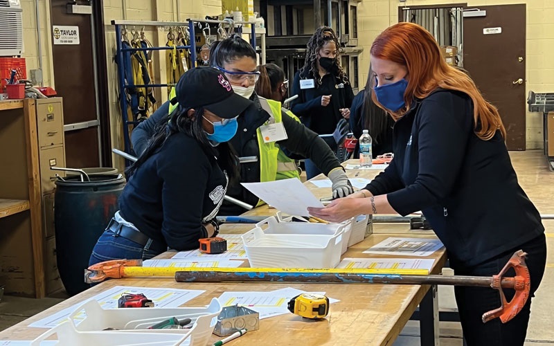 women collaborating on a project