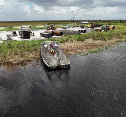 Navigating the River of Grass: Aldridge Electric installs transmission line foundations in the Florida Everglades