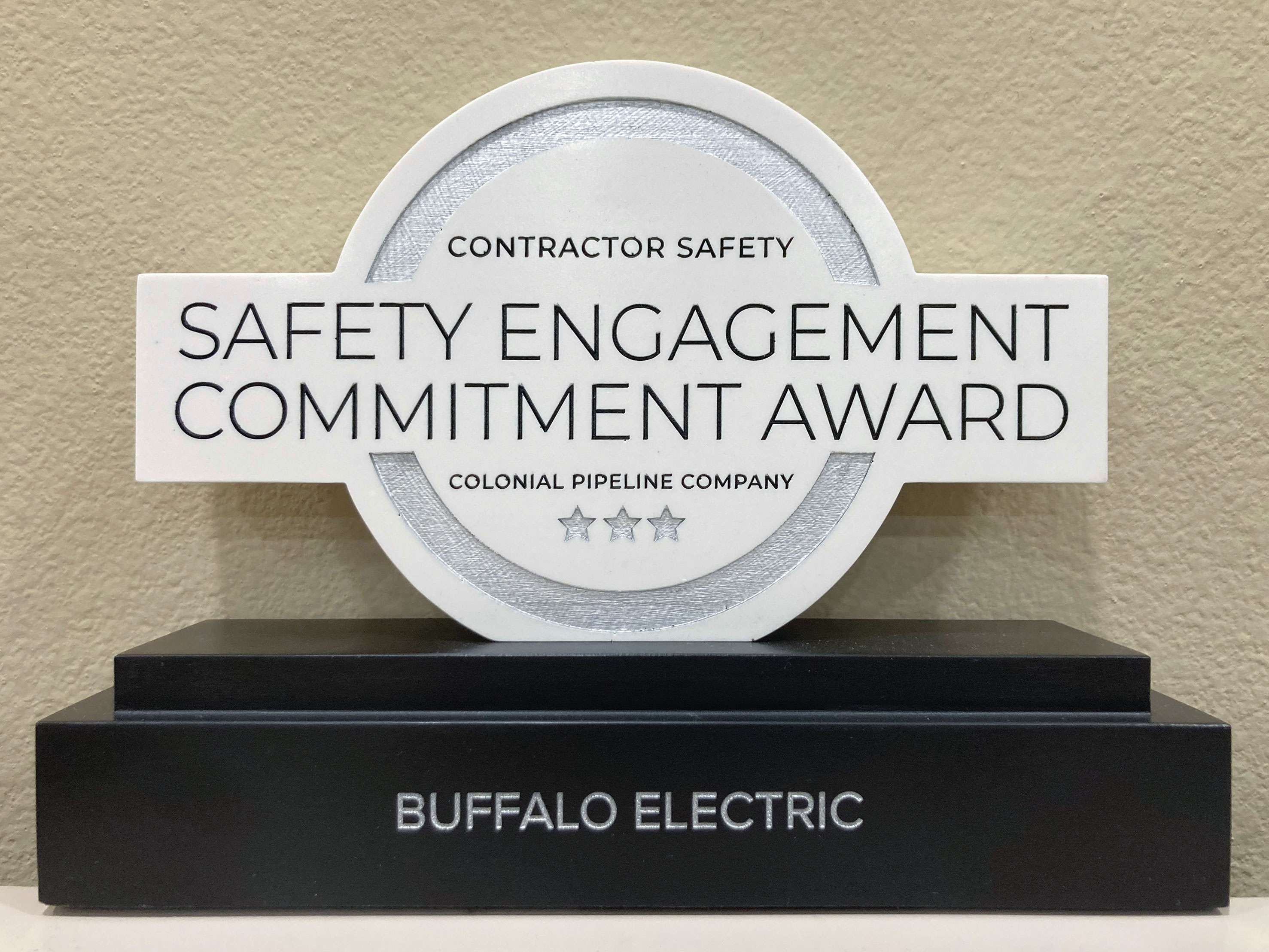 Safety Engagement Committment Award. Image by Buffalo Electric Inc.