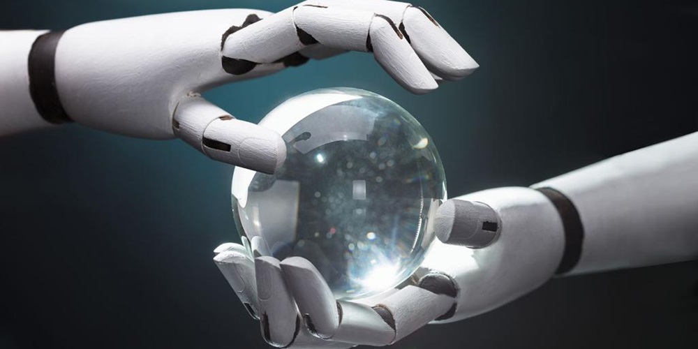 Illustration of hands holding a crystal ball. Image by Shutterstock.
