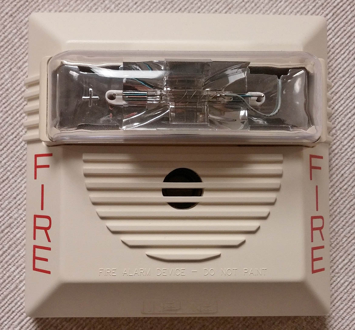 Fire alarm notification, visible and audible notification appliance, strobe alarm