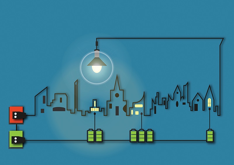 illustration of a microgrid