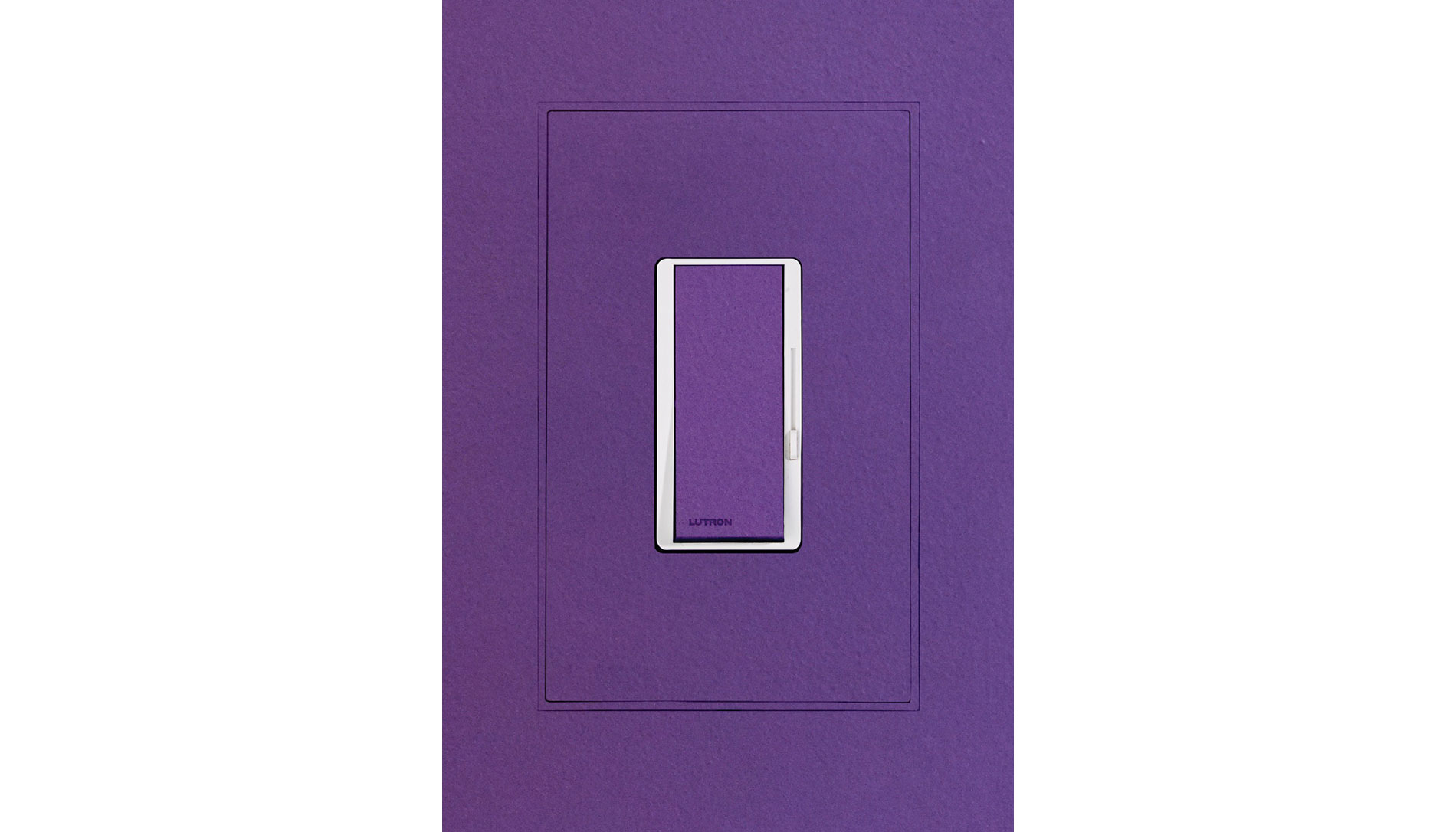 Purple inset outlet and switch covers. Image by Hide-A-Trim.