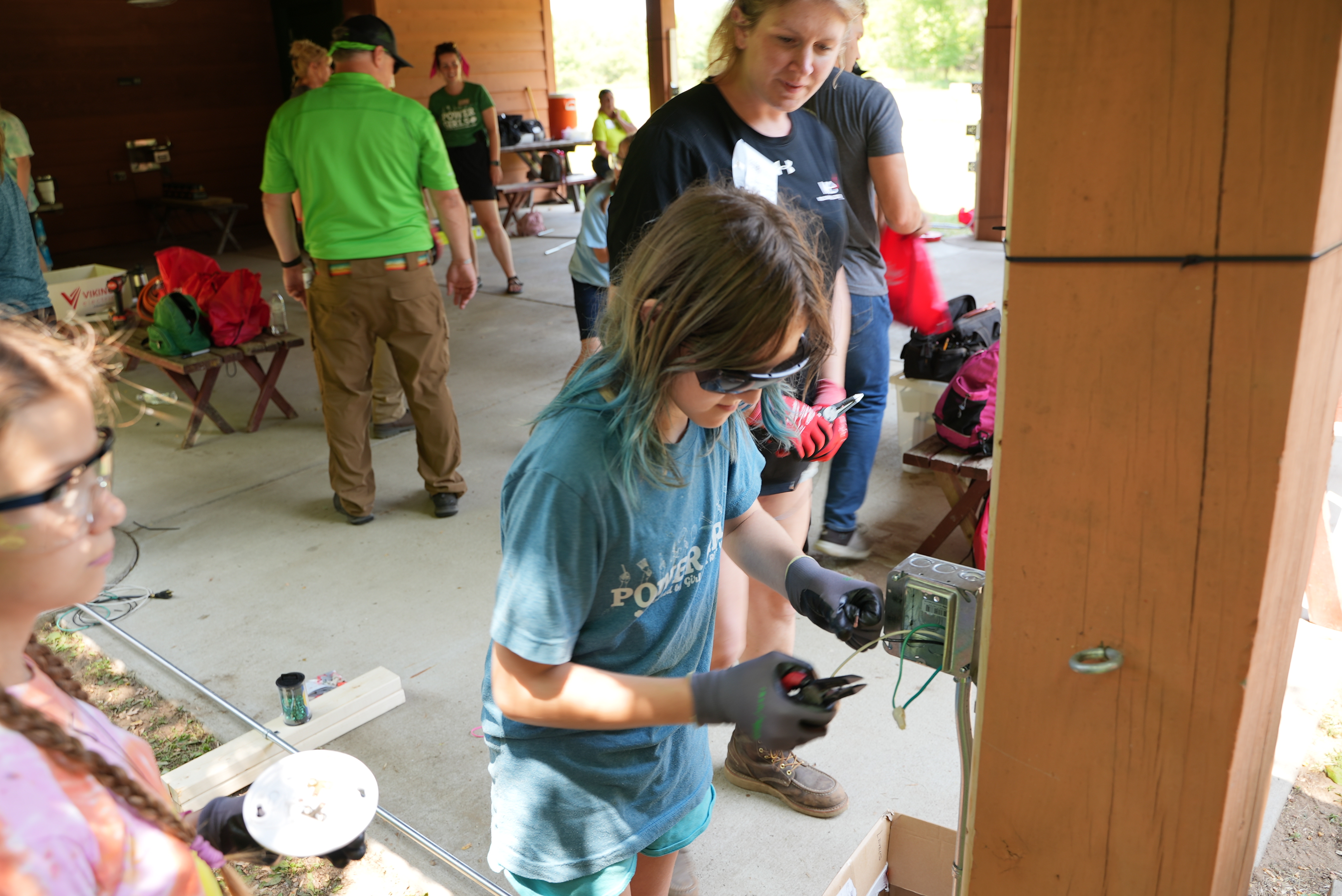 A Girl Scout participates in a Power Girl career workshop organized by St. Paul and Minneapolis NECA chapters. Photo supplied by St. Paul NECA Chapter