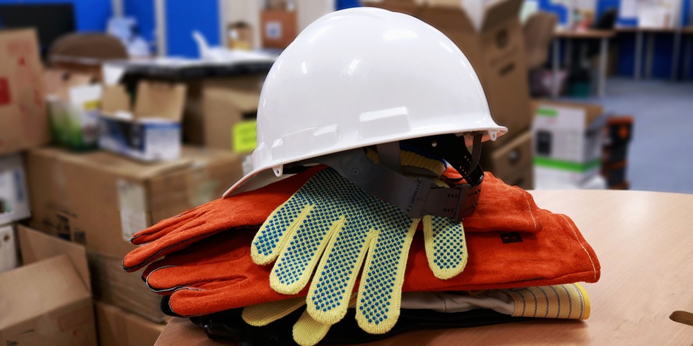 hard hat and gloves