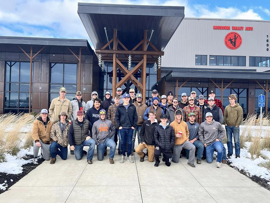 The line school class from Dakota County Technical College, Rosemount, Minn., attended a recruiting event at Missouri Valley JATC during National Apprenticeship Week in November 2022. | Missouri Valley Line Constructors Apprenticeship and Training Program