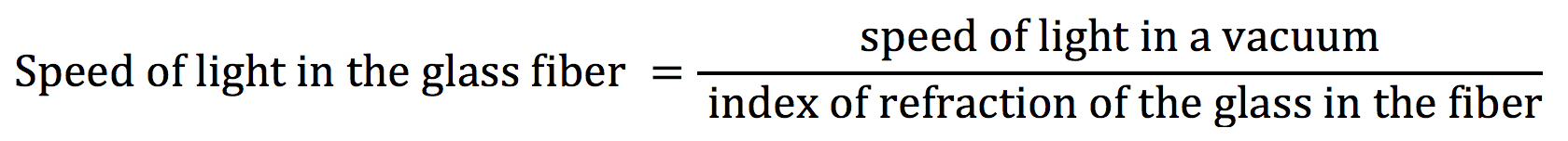 OTDR calculation of how fast light will travel in a glass fiber optic cable