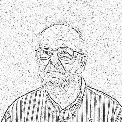 Line drawing of Jim Hayes