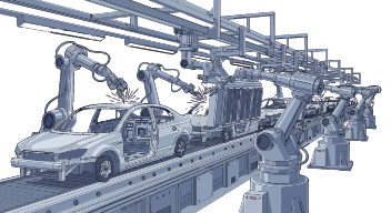 modern automobile assembly line