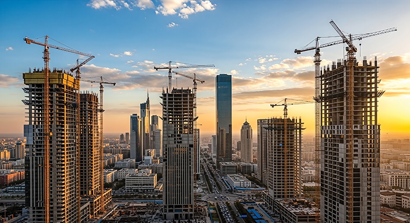 high-rise buildings being constructed