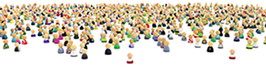 toy people against a white background