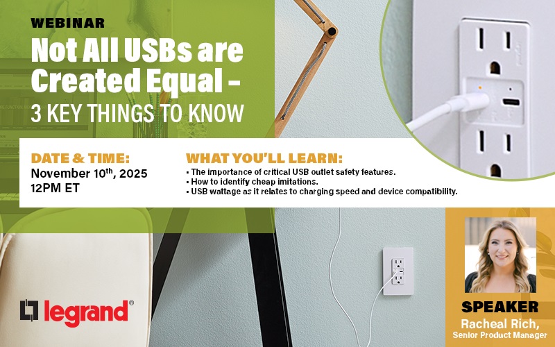Legrand webinar: Not All USBs Are Created Equal - 3 Key Things to Know