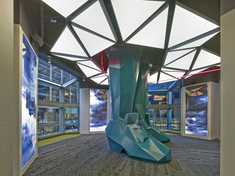 One Liberty Place in Philadelphia displayed this homage to America’s first electrician, Benjamin Franklin, until the pandemic caused the building’s observation deck to close permanently.