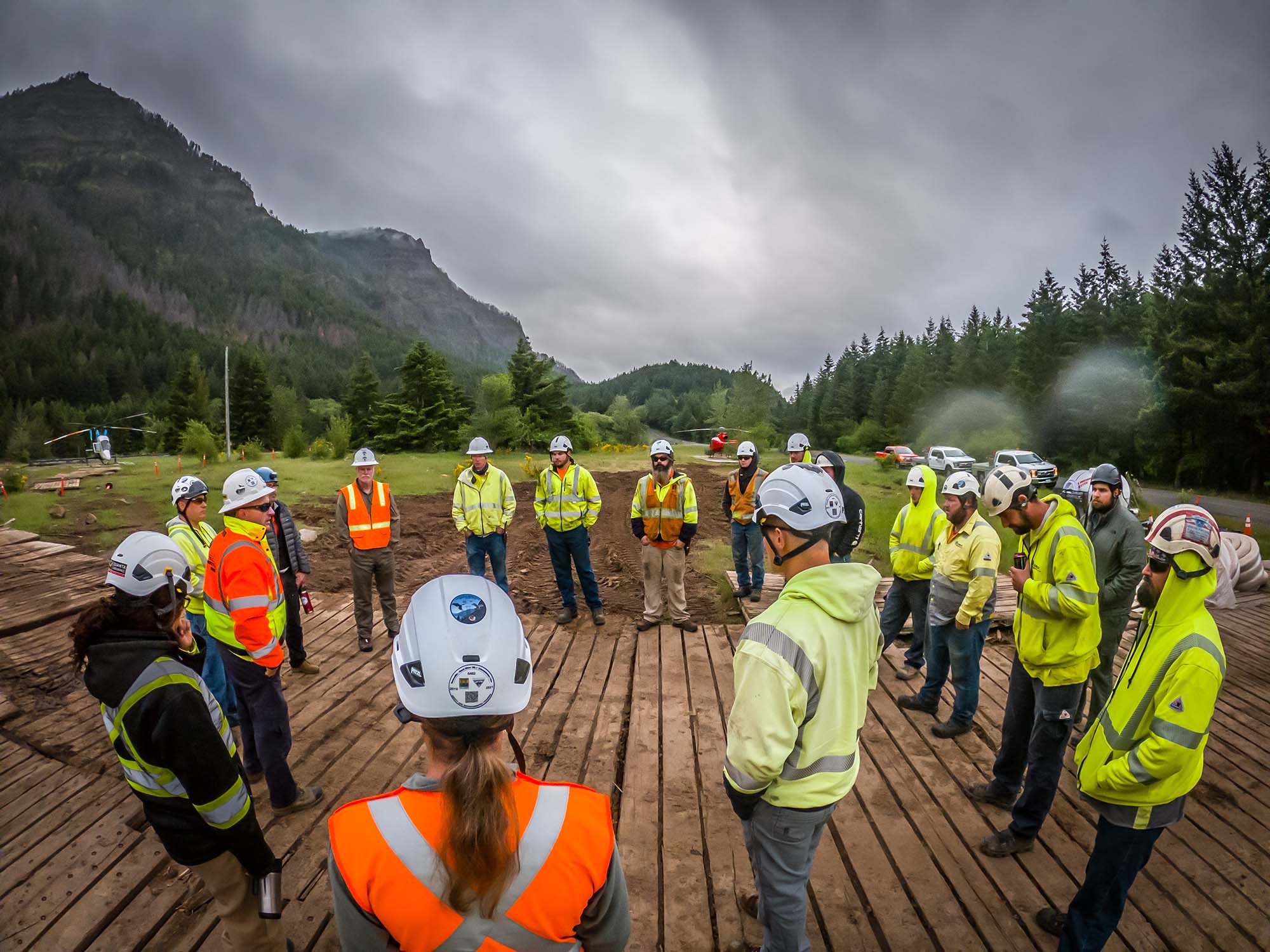 construction workers meeting