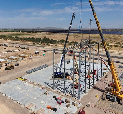 The SunZia  wind farm and transmission line facility under construction