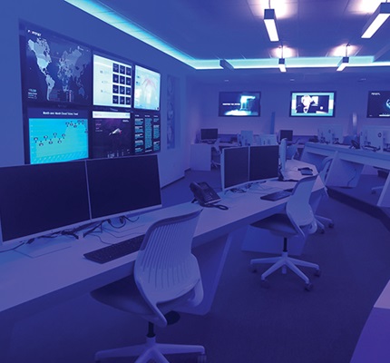 State-of-the-art fiber optic technology supports the cybersecurity lab at Mercyhurst University.
