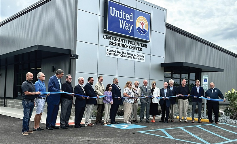 The ribbon cutting ceremony for the new Volunteer Resource Center for United Way of Youngstown, Ohio. "Joe” Dickey Electric Inc. performed the electrical construction work.