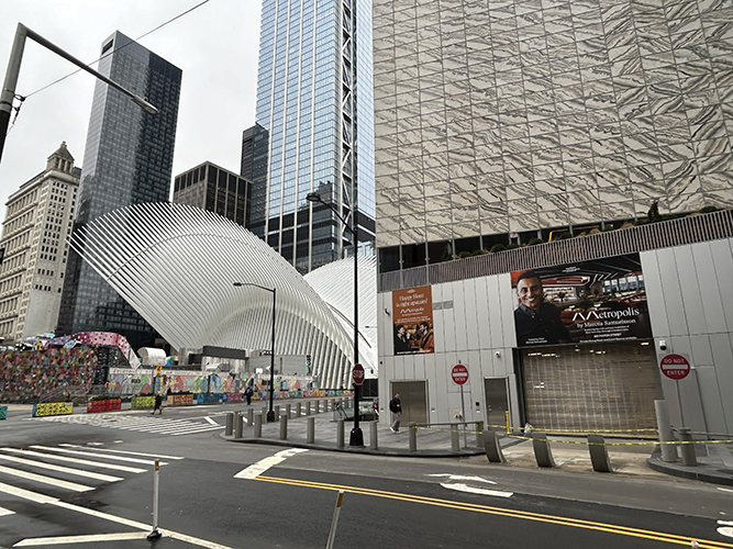 Exterior, street-level access to the project