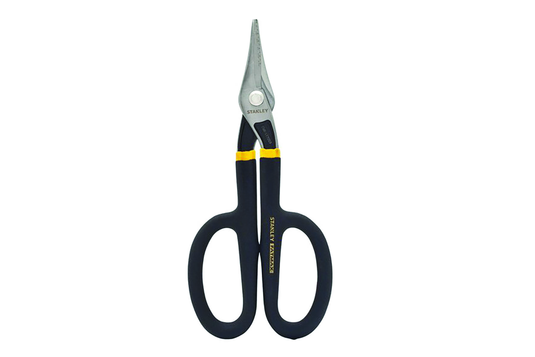Black and yellow duckbill snips. Image by Stanley.