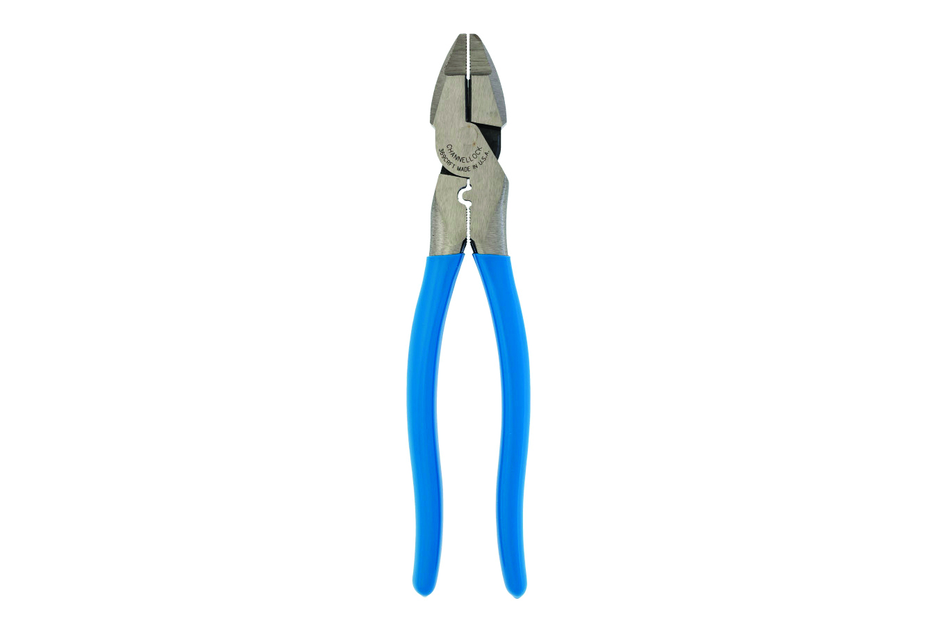 Pliers with blue handles. Image by Channellock.