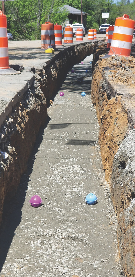 Channel cut through concrete. Image by Town of Hillsboro.
