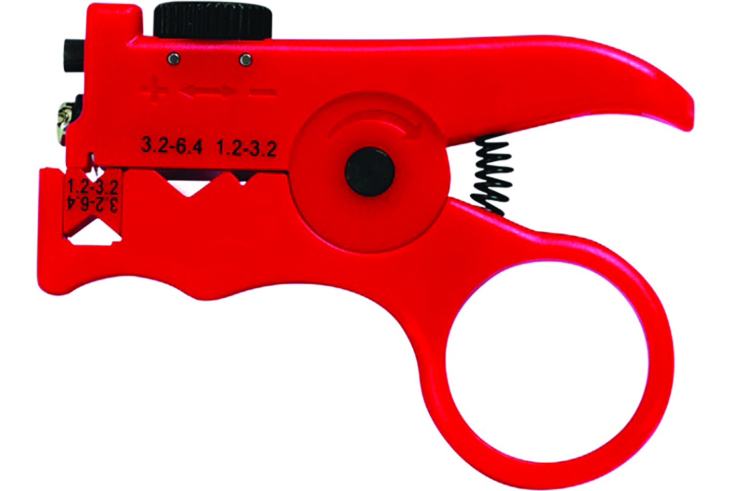 Red and black fiber cable stripper. Image by Platinum Tools.
