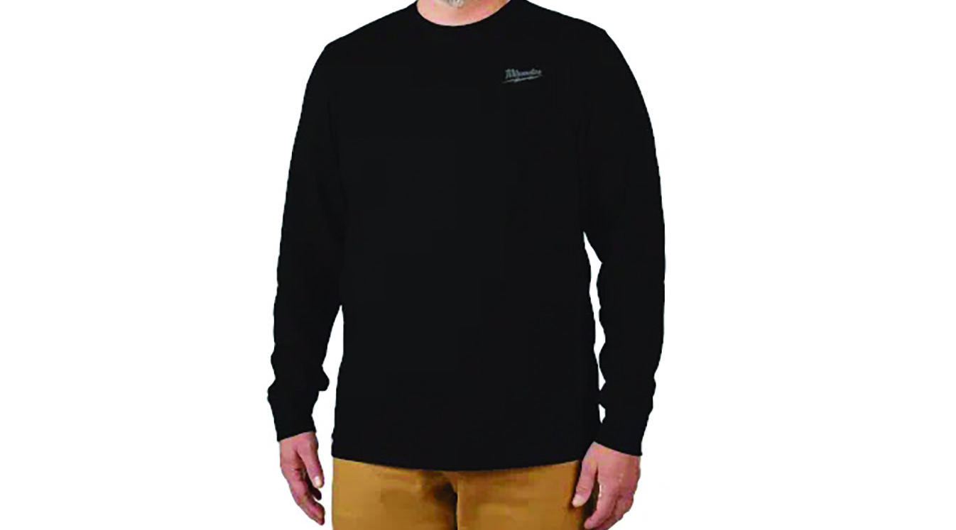 MicrosoftTeams-image A person wears a black, long-sleeved shirt with yellow pants. Image by Milwaukee Tool Corp.