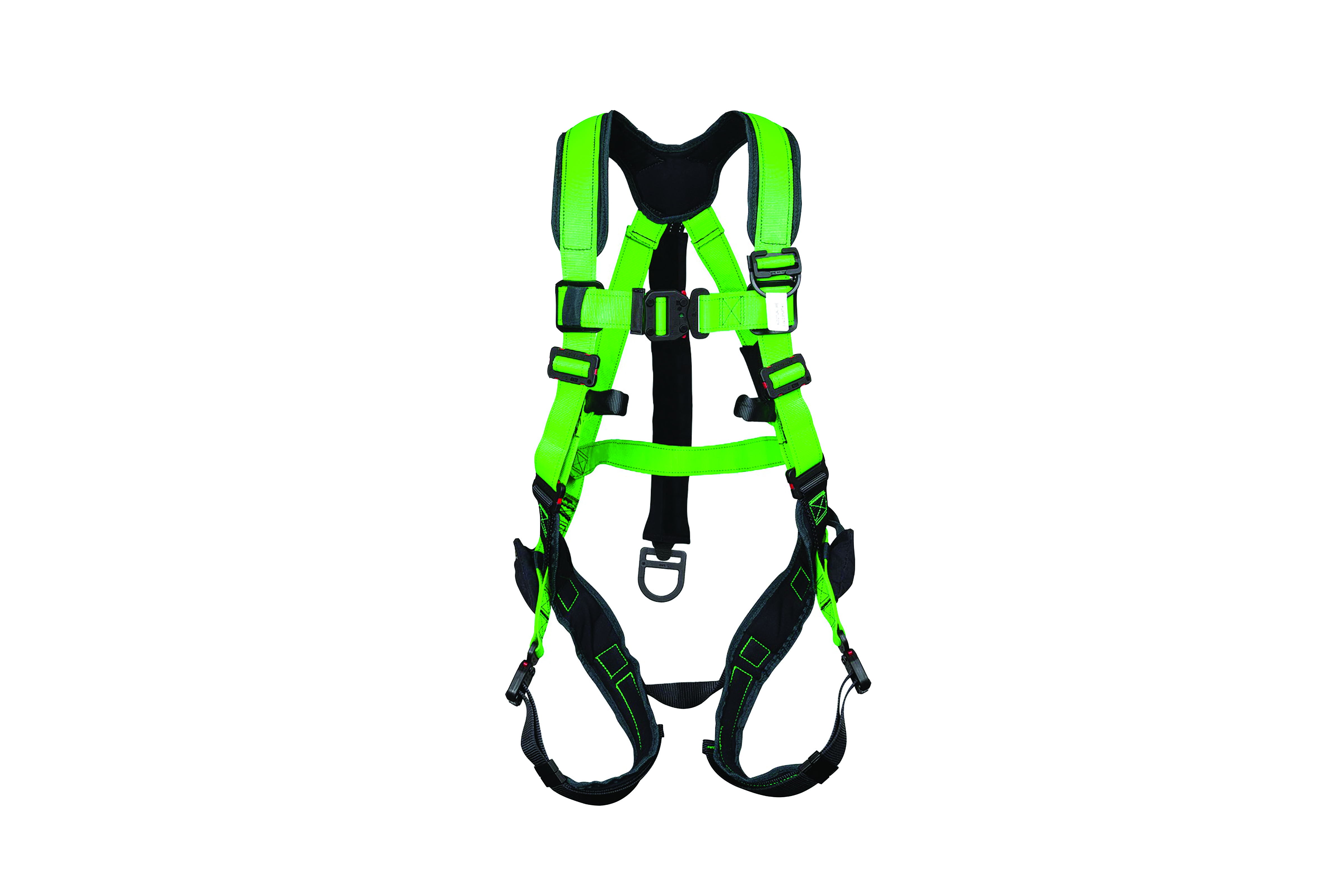 A bright green and black harness. Image by Buckingham.