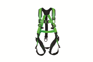 A bright green and black harness. Image by Buckingham.