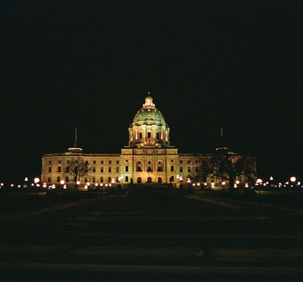 Minnesota State Capitol at night, 2023