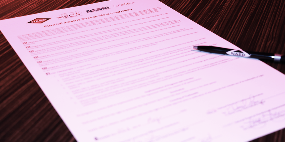 Signing of Landmark MOU Forms Cross-Industry Alliance. Photo by NECA.