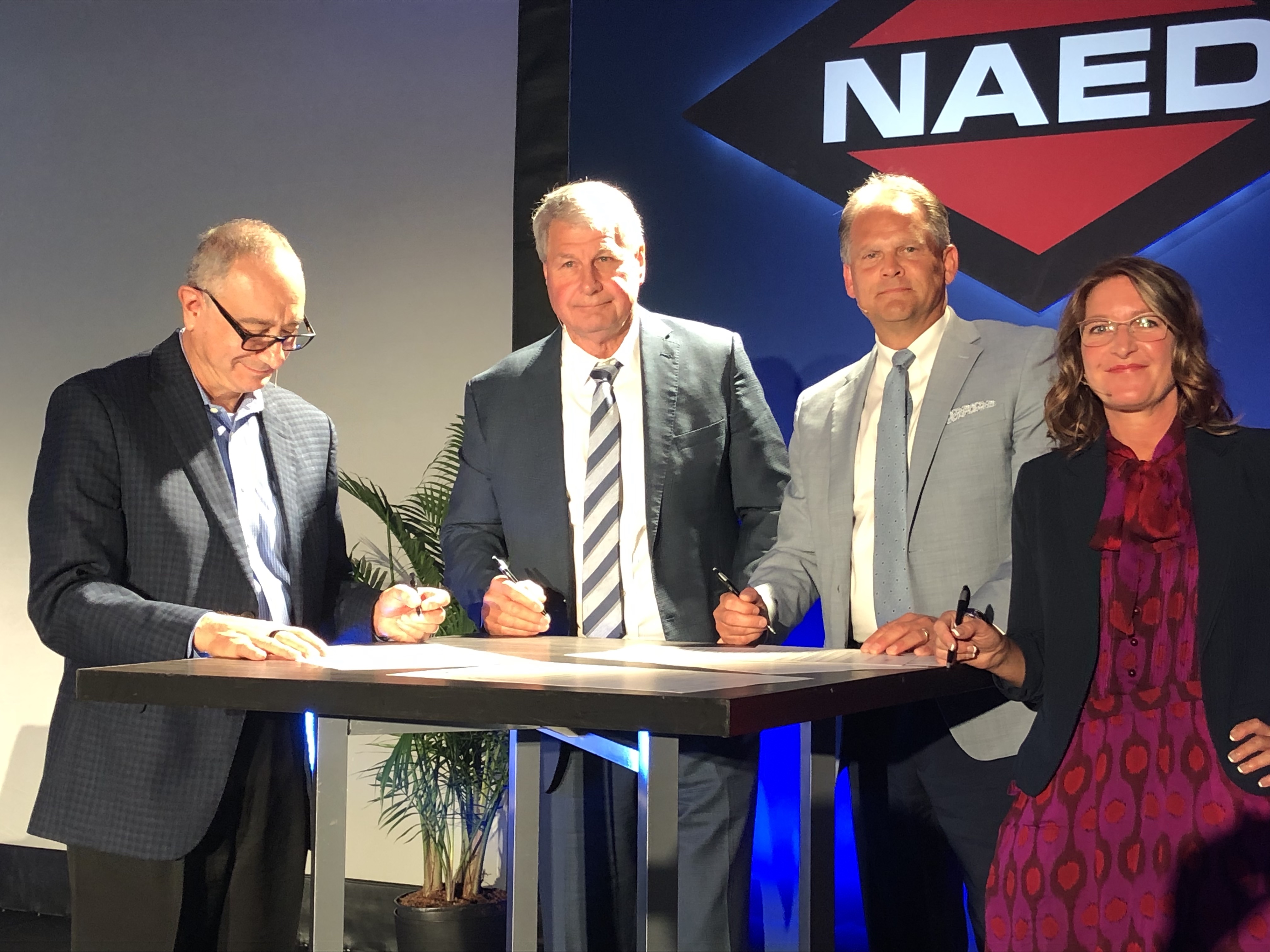From left: NAED president and CEO Wes Smith, NECA CEO David Long, NEMRA president and CEO Jim Johnson, and NEMA president and CEO Debra Phillips. Photo by NECA.