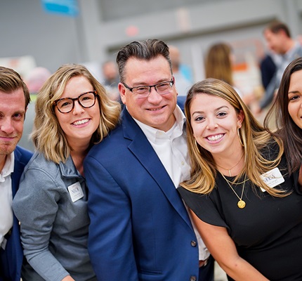 the 5 members of the NECA Government Affairs team smile at the camera, from left: Jared Karbowsky, Hadlea Bender, Marco A. Giamberardino, Raley Wright, and Jessica Cardenas
