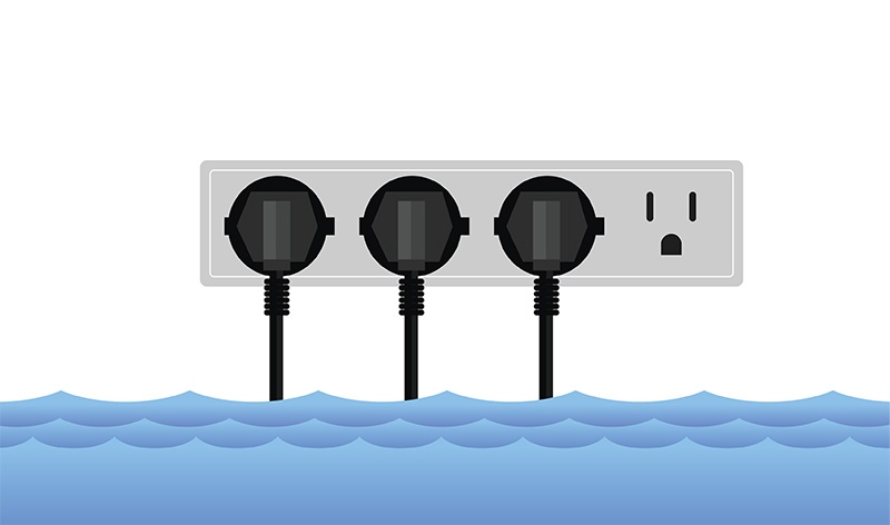 receptacle in front of water