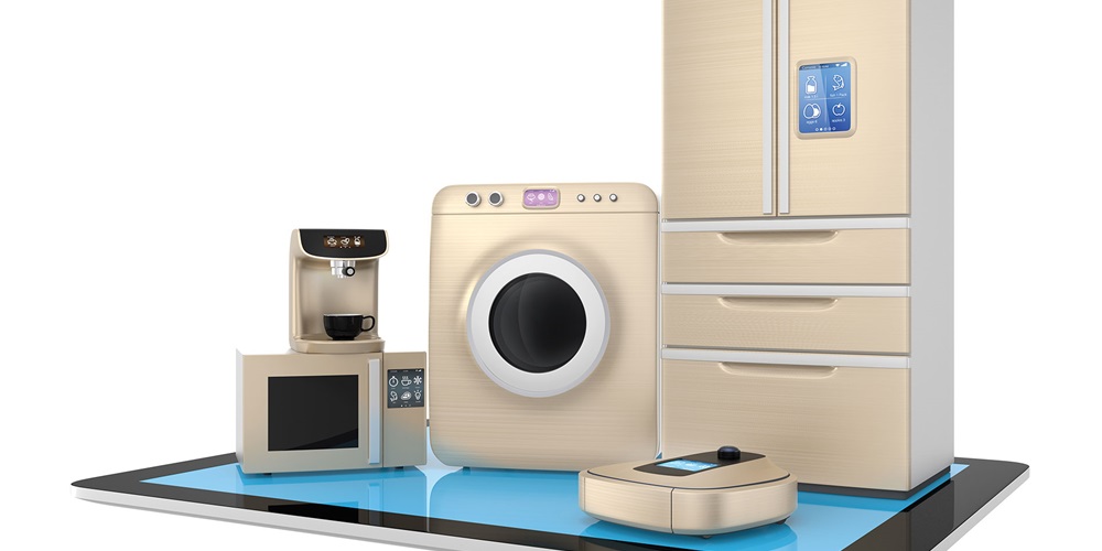 Illustration of an assortment of golden appliances on top of an ipad. Image by Shutterstock / Chesky.